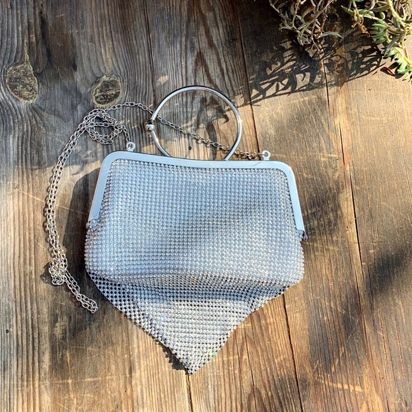 Rhinestone Clutch Crossbody Flowy mesh - Picture 3 of 15
